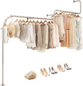 Wall Mounted Multi Purpose Industrial Pipe Clothing Rack,Industrial Pipe Clothing Rack,Metal Garment Rack for Clothes Retail Display Stand/250Cm/98.5In (350cm/138in