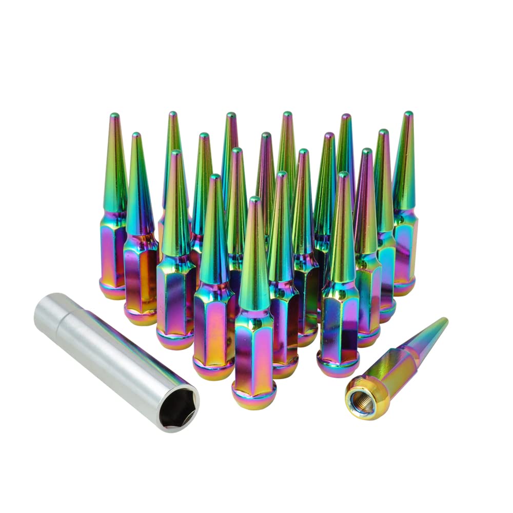 1/2 Spike Lug Nuts 118 (Multicolored, 24)