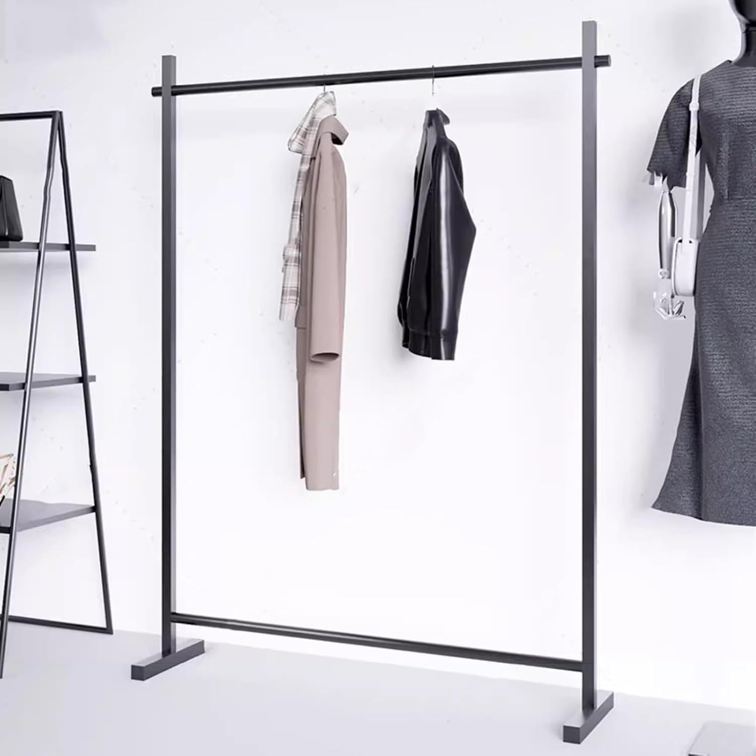 Garment Rack Heavy-Duty Clothes Rail For Bedroom, Home And Retail Store, Load 300 LBS, Large Capacity Metal Clothing Rack For Hanging Clothes, Easy To Assemble Coat Rack, Black(Size:100X40X160CM)