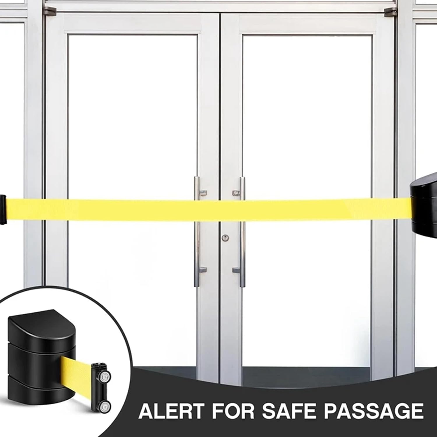 Wall-Mounted Retractable Warning Belt,Retractable Magnetic Belt Barrier - 3 Meters Wall-Mounted Crowd Control Safety Cordon for Queue Management, Event Planning & Public Gatherings - Perfect