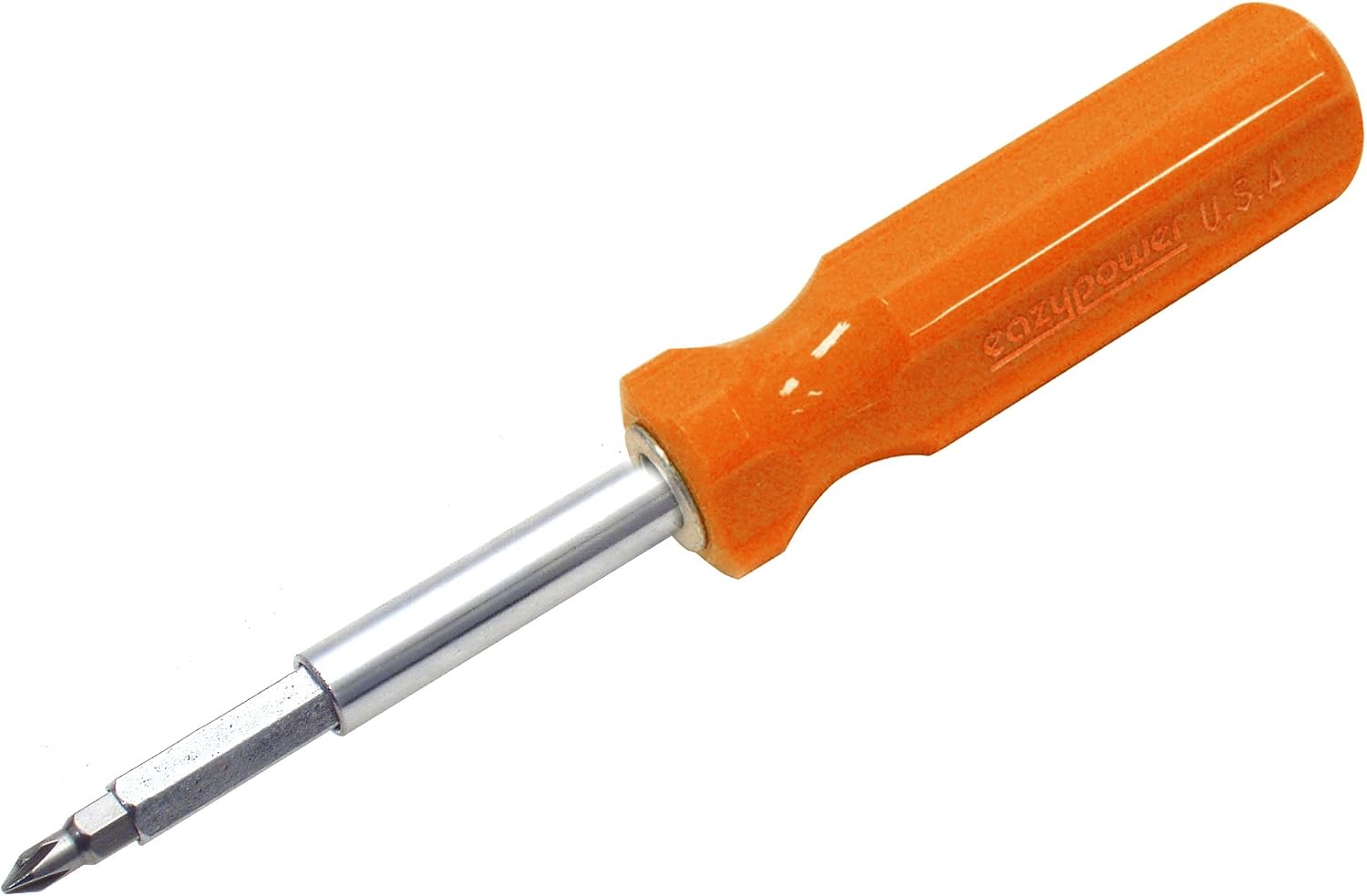 Eazypower 81652 12-Pack Orange 8-in-1 Extruded Handle Screwdriver 4-5/8-10 Slotted; #1/#2 Phillips; T15/T20 Tee*Star; 1/4 and 5/16-inch Nut Setters