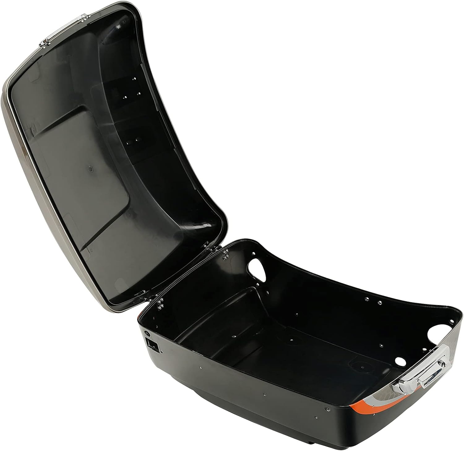 Black Honeycomb Fade CUSTOM CHROME 13.7' King Trunk W/Latch Key Fit For Harley Trunk Touring CVO Road King Road Glide Street Glide Electra Glide Ultra Limited 2014-2025