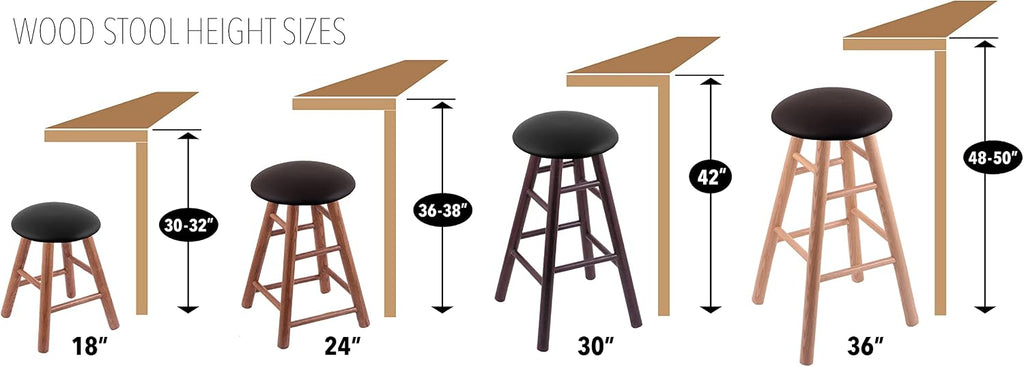 XL Oak Round Cushion 36' Swivel Extra Tall Bar Stool with Turned Legs, Natural Finish, and Graph Anchor Seat
