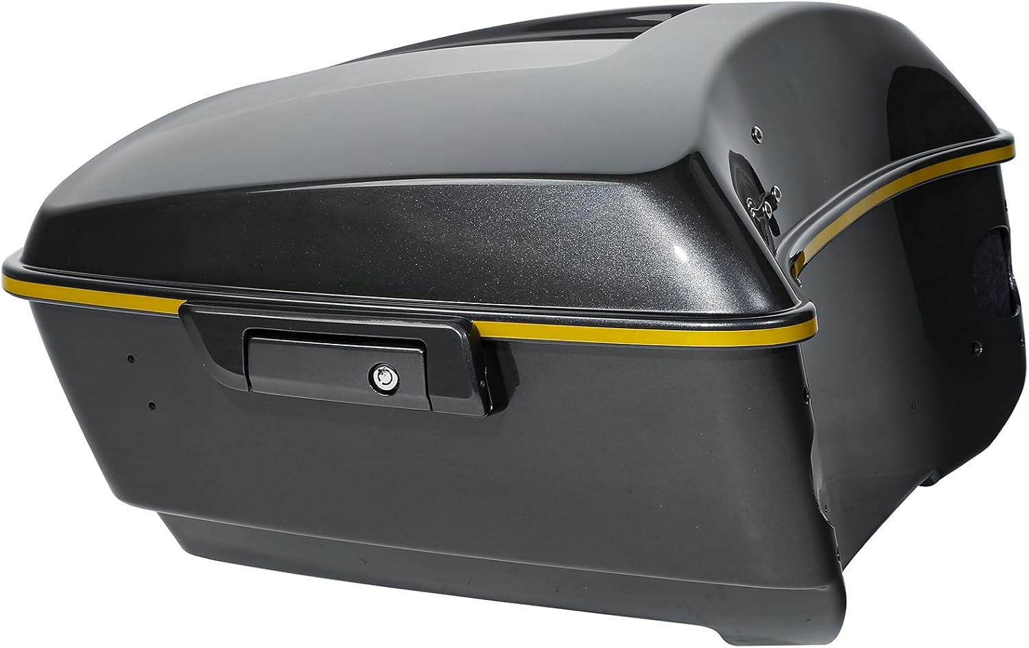 Gold/Black Geometric Shape Fade 13.7' King Trunk W/Latch Key Fit For Harley Trunk Touring CVO Road King Road Glide Street Glide Electra Glide Ultra Limited 2014-2025