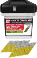 Grip-Rite GRW12ZHGH1, Collated 28-degree RH Wire Fasteners, 3-1/4' x .131 Hot Galvanized Smooth, 1,000 Nails, Job Pack