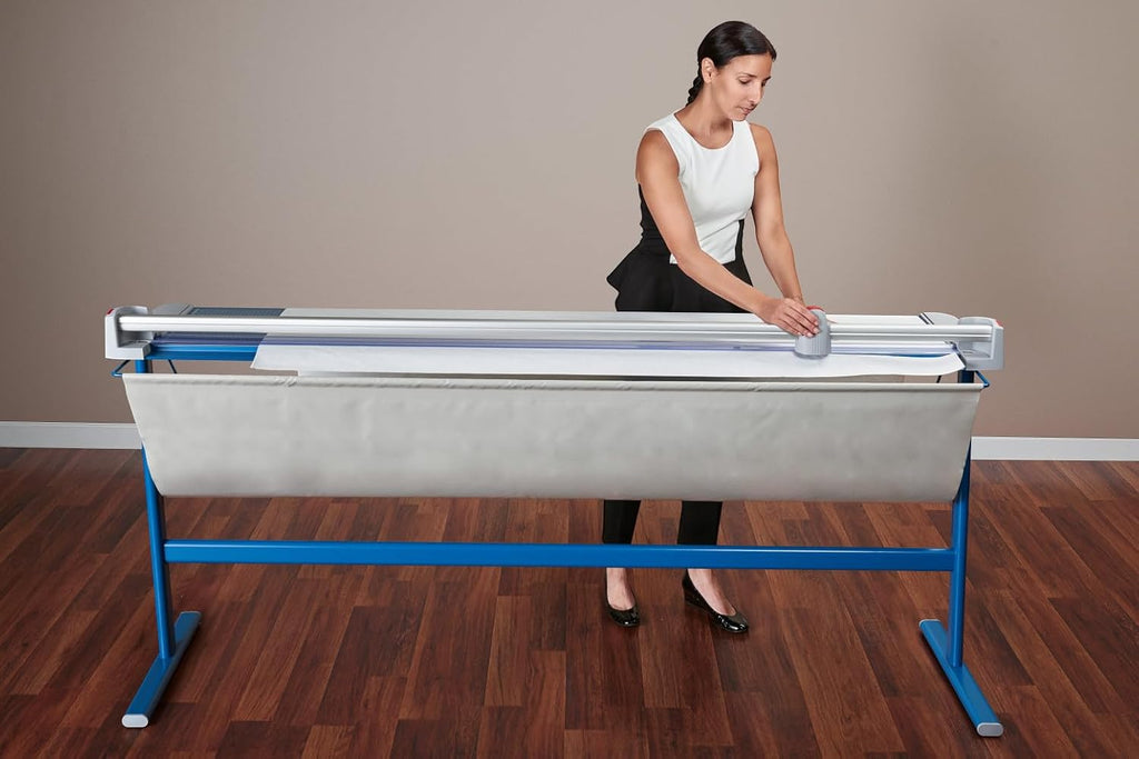 Dahle 472s Premium Rotary Trimmer w/Stand, 72' Cut Length, 12 Sheet Capacity, Self-Sharpening, Automatic Clamp, German Engineered Paper Cutter