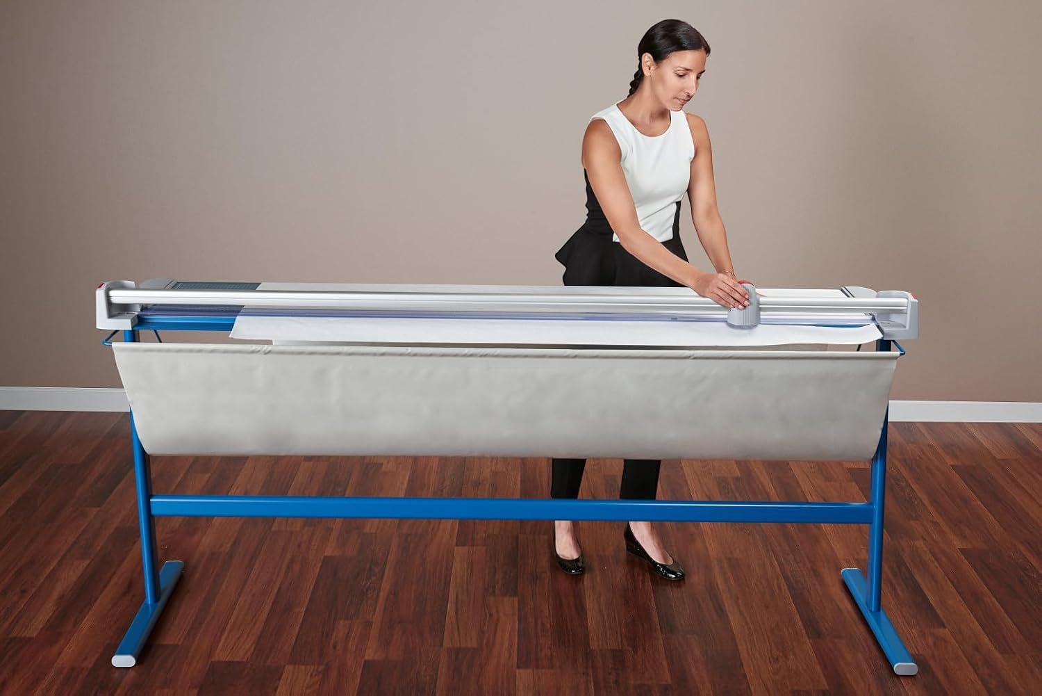 Dahle 472s Premium Rotary Trimmer w/Stand, 72' Cut Length, 12 Sheet Capacity, Self-Sharpening, Automatic Clamp, German Engineered Paper Cutter