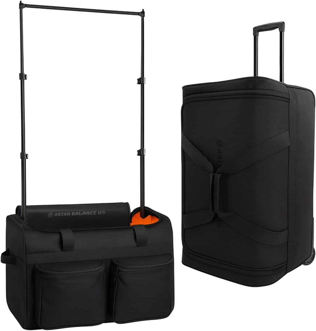 28-Inch Heavy-Duty Rolling Dance Bag with Garment Rack, Upgraded Stable Rack System, Smooth-Rolling Wheels & Telescoping Handle, 900D Waterproof Fabric, Multiple Pockets, Competition Travel Duffel