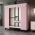 Foldable Portable Closet Wardrobe Rack - Portable Closet with Cover, Foldable Wardrobe Garment Rack with 3/4 Hanging Rods and 1 Storage Shelves, Load 1500lbs (Color : A, Size : L145cm)
