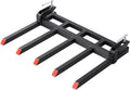 PeakPursuit 48' Bucket Clamp On Debris Forks, Heavy Duty 5 Fork Tines Clamp-On Pallet Attachments with 2500 LBS Capacity Fit for Tractor Bucket, Skid Steer Loader
