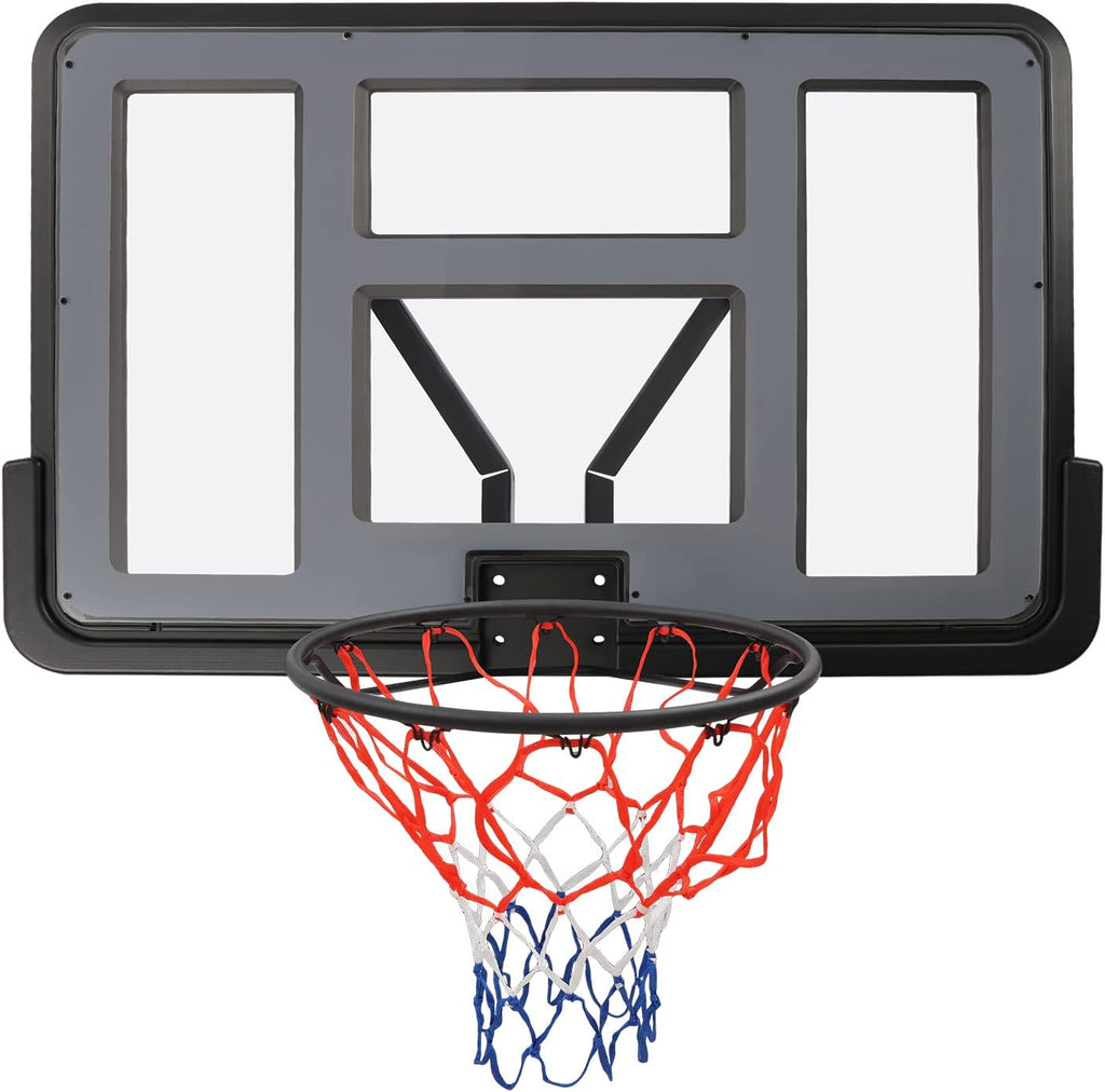 Wall Mounted Performance PET Backboard & Rim Combo, Indoor Outdoor Mini Basketball Hoop
