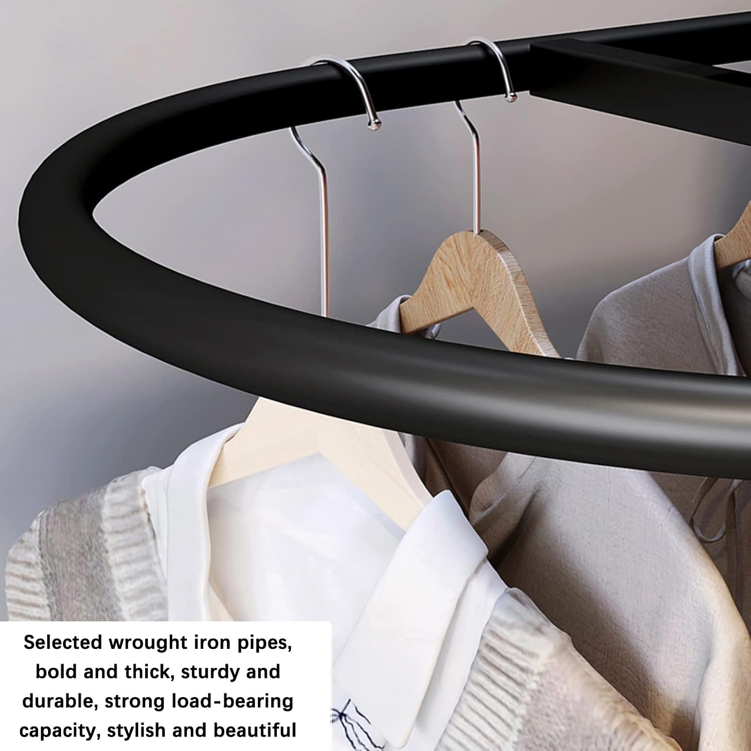 Retail Display Racks, Boutique Clothing Store Garment Rack, Multifunctional Suit Dress Scarves Shoe Hanging Storage Hanger, Commercial Shelves, Organ(Black-150x50x140CM