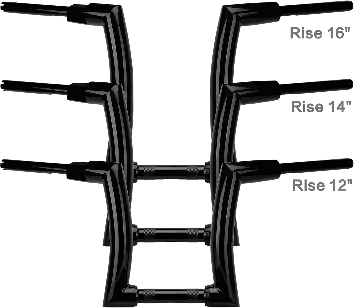 LKV 14' Rise Ape Hangers 1-1/4' Fat Bar 1.25' Clamp Ape Hangers Handlebar Compatible with Harley Dyna Softail Sportster 48 XL 883 1200, 1994-2022 Road King, 1998-2013 Road Glide