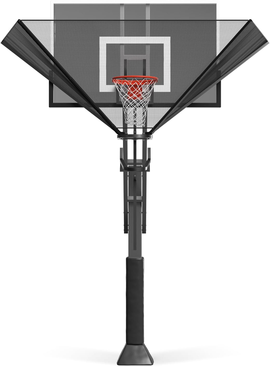 Basketball Rebounder Net Return System Machine Portable Suspended Shooting Basketball Rebounder Device Heavy Duty Basketball Training Equipment with 360°Rotating Track for Continuous Solo Practice