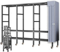 Freestanding Wardrobe Rack with Dust Cover and Wheels,Foldable Heavy-Duty Portable Closet, Multi-Functional Bedroom Clothing Rack,Max Load 1600lbs,for Hanging Clothes (215CM/84.6IN)