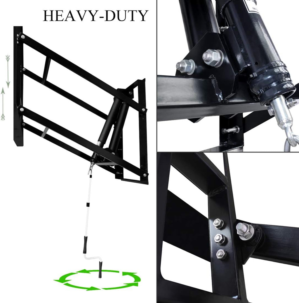 Basketball Hoop Garage Mounted Wall Adjustable-Height, with 60''x36''Tempered Glass Backboard, Pro-Style Breakaway Rim, Durable Bracket and All Weather Net