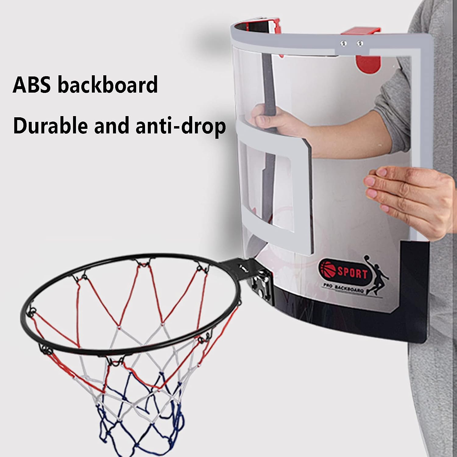 Basketball Hoop Hanging Home Mini Basketball Hoop, Office Bedroom Door Frame Wall-Mounted Basketball Stand, Used for Dunking Practice for Children and Adults (Size : 45.5x30.5cm)