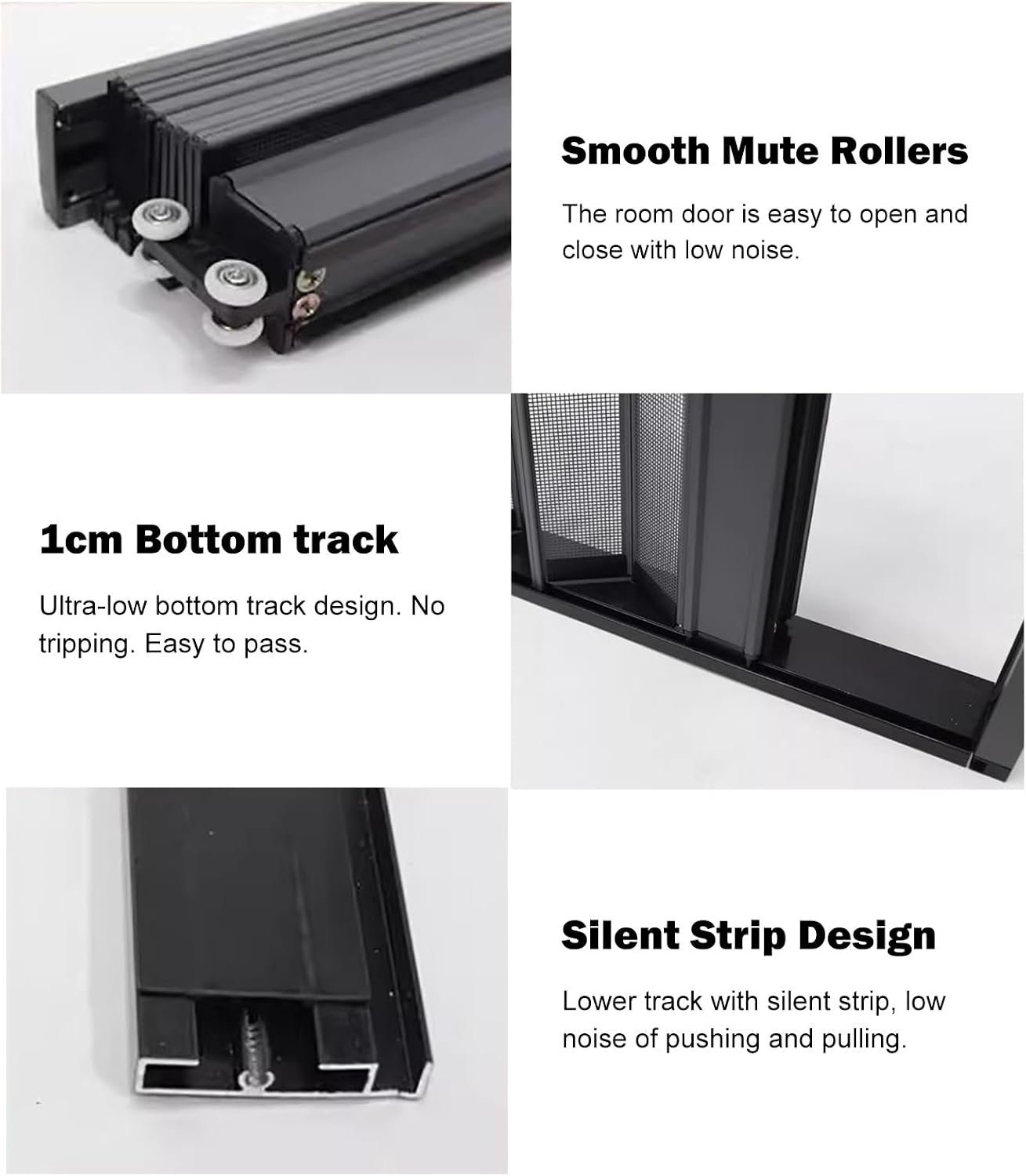No Drill Retractable Sliding Screen Door 80 in High, Pet Proof Folding Doors Interior Room Divider, Breathable Screen Mesh Doors with Aluminum Frame(72x80in(182.9x203.2cm))