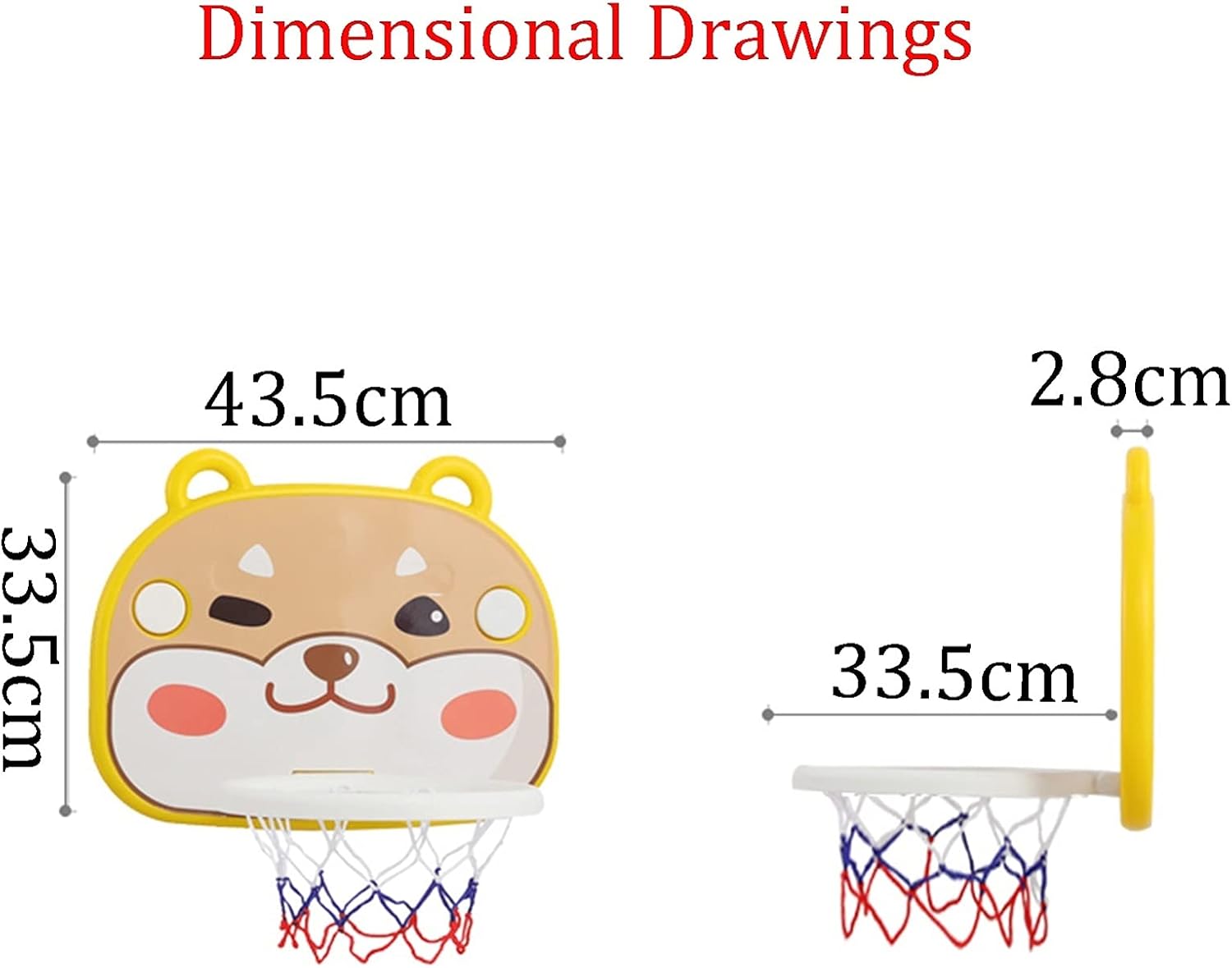 Basketball Rim Indoor Mini Basketball Hoop Can Draw Pictures, Portable Non-Perforated Basketball Hoop Can Be Folded for Storage (Color : Yellow, Size : Style2)