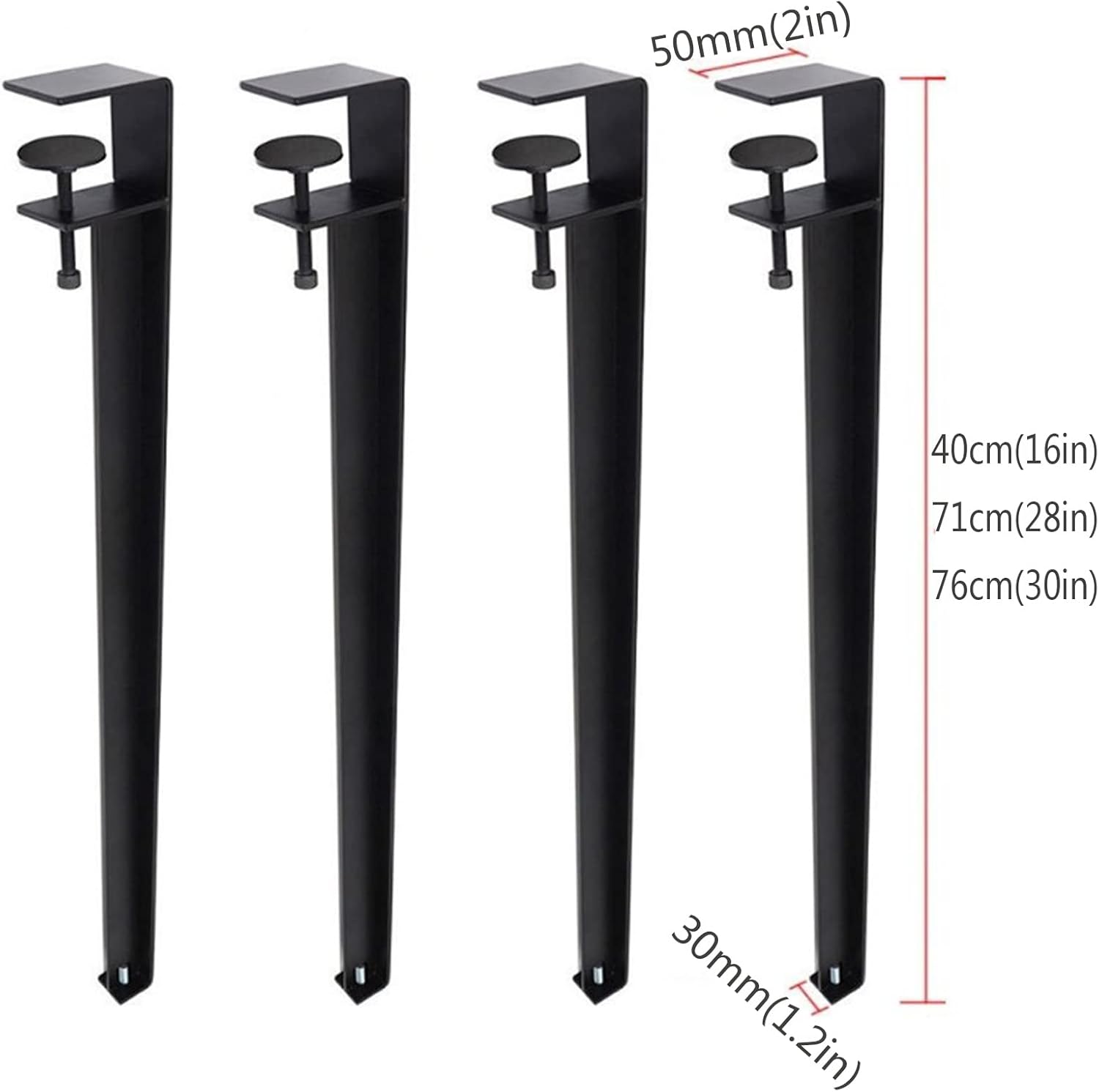 4pcs Metal Table Clamp Legs,Adjustable Coffee Table Legs,F-Shape Dining Desk Foot,Iron Workbench Support Legs,DIY Bar Legs,No Punching Design,with Adjustable Feet (76cm(30in),Cyan)