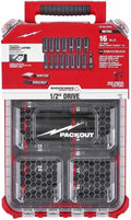 16Pc 49-66-6803 for Milwaukee Impact Duty Socket 1/2' Drive Packout Set w/Case