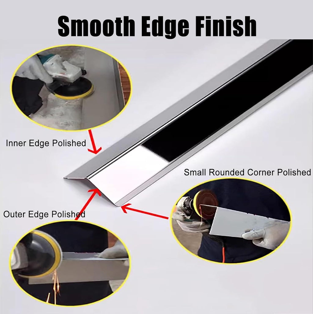 2 Inch Width Corner Guards for Wall Edge Protector, Stainless Steel 89 Degree Edge Protectors Strips for Kitchen/Corner Molding Trim Decorative(6 PCS,L 24 in)