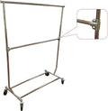 Single Bar Collapsible Salesman Garment Rack with Add-On Rail Kit