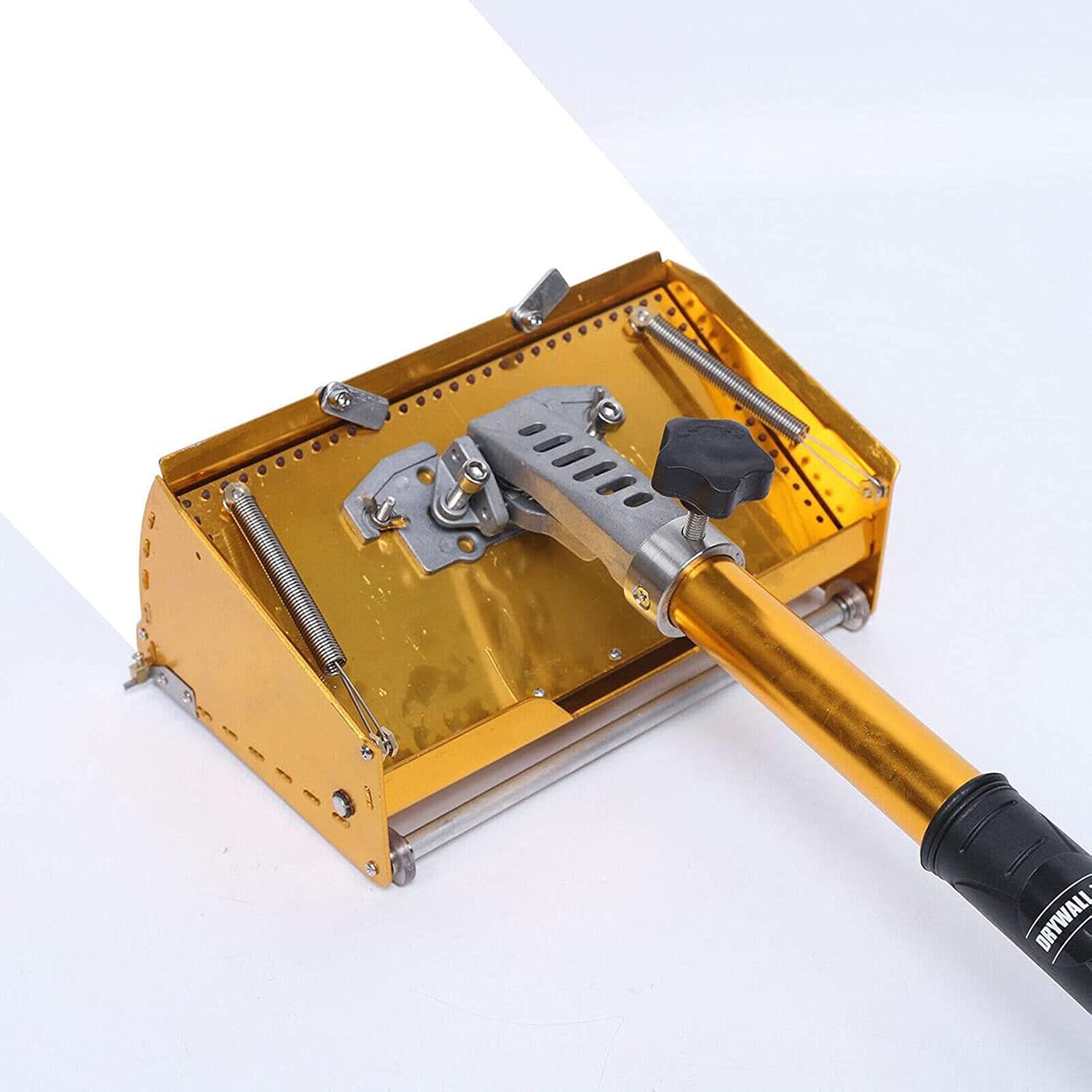 Drywall Flat Finishing Box with Adjustable Box Handle Extension (40''- 63'') 9.8 Inch Drywall Taping Flat Finishing Set Handle Adjustable Taping Tools