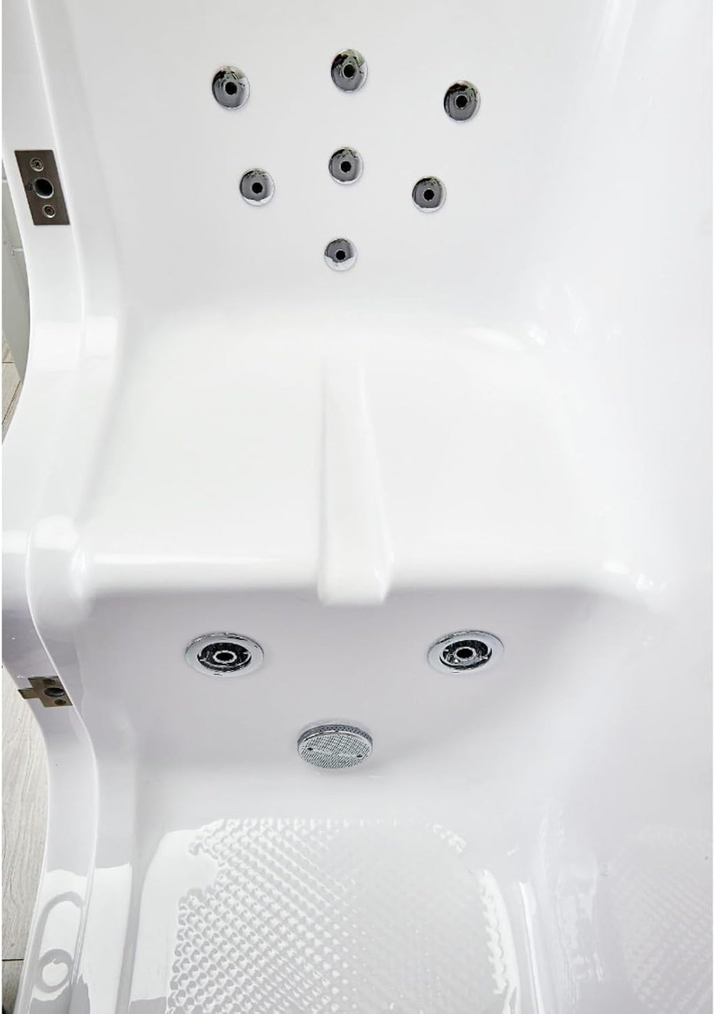 Ella Wheelchair Transfer 30'x52' Acrylic Hydro Massage Walk-In Bathtub with Right Outward Swing Door, 5 Piece Fast Fill Faucet, 2' Dual Drain