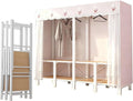 Foldable Portable Closet with Cover, Heavy Duty Armoire Wardrobe, 67.3 in Covered Clothes Rack, Storage Garment Racks for Hanging Clothes(A,170cm/66.9in)