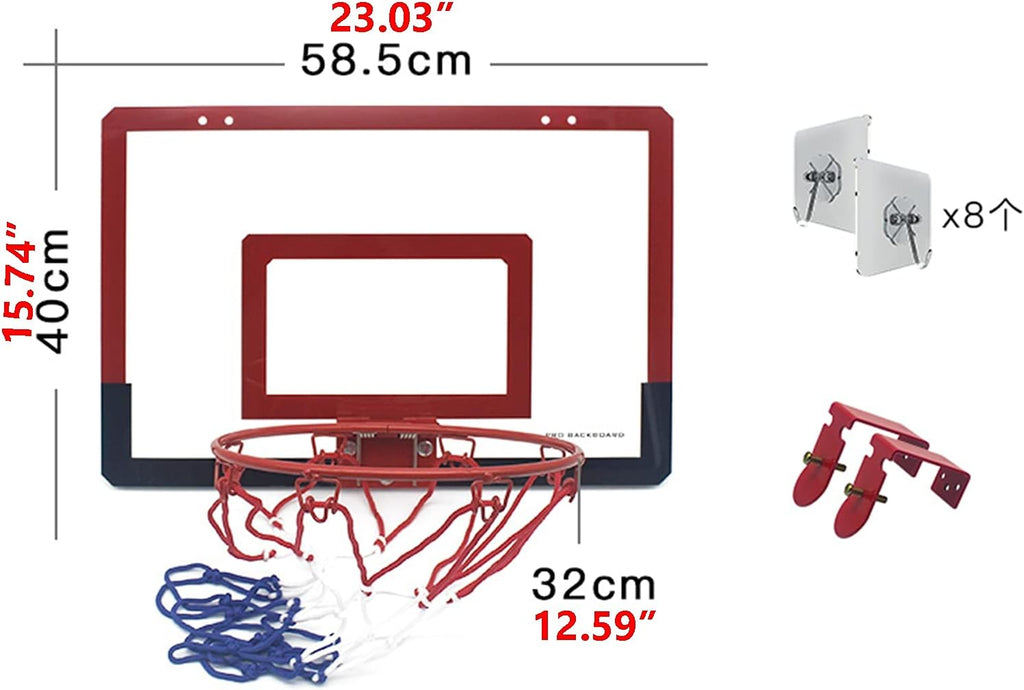 Basketball Hoop Punch-Free Hanging Basketball Hoop, Portable Children's Dunk Practice Mini Basketball Hoop, Used Indoors and Outdoors, Easy to Install (Size : 58.5x40cm)
