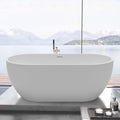 62' Acrylic Freestanding Bathtub, Double Ended Free Standing Tub, Soaking Tub with Integrated Slotted Overflow, Toe-Tap Chrome Drain, cUPC Certified, Glossy White