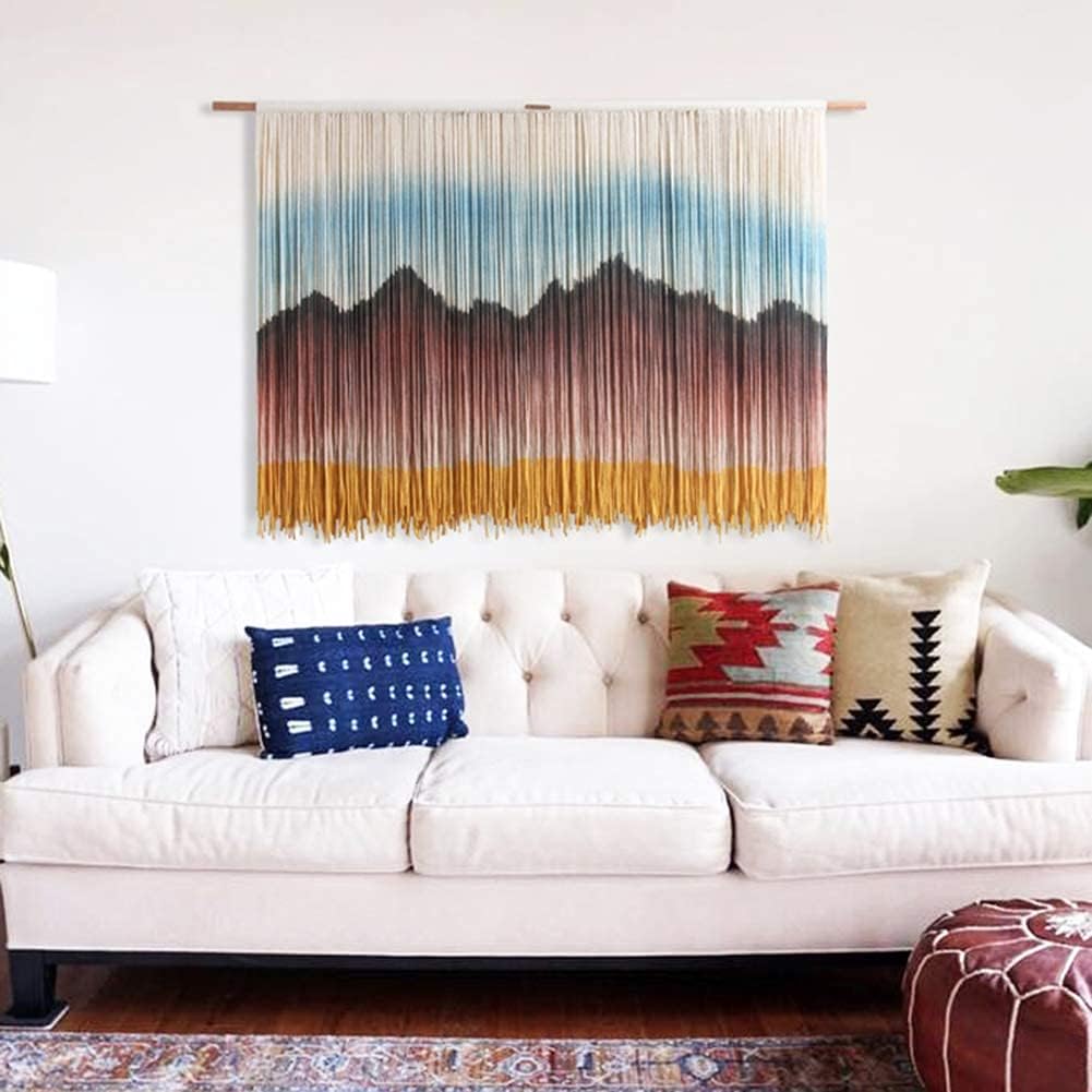 Macrame Wall Hanging Handmade Macrame Tapestry Woven Wall Art Bohemian Wall Decor Textile Wall Hangings (75x110cm)