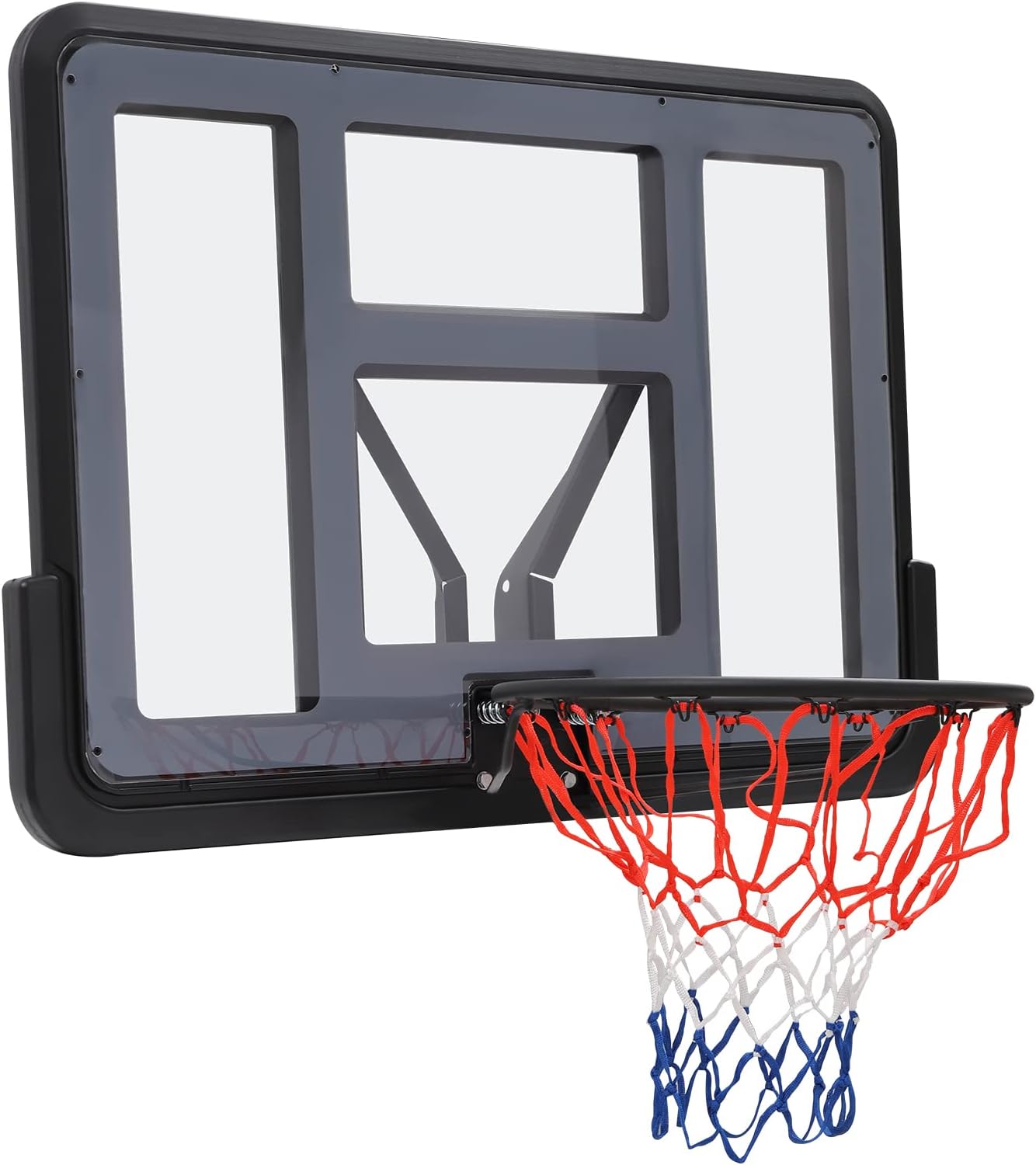 Wall Mounted Basketball Hoop, Adjustable-Height Basketball Backboard + Mounting Bracket Combination Kit, Shatter-Proof Material Can Be Installed Indoors and Outdoors for Home Training and Club