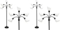Simple Designs LF2006-BAW 67' Contemporary Multi Head Medusa 5 Light Adjustable Gooseneck Black Floor Lamp with White Shades for Kids Bedroom Playroom Living Room Office (Pack of 2)