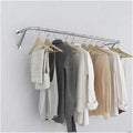 Stainless Steels Clothes Hanging Bar DIY Wall-Mounted Garment Rack Heavy Duty Clothing Rack for Bedroom, Laundry Room, Closet Storage(100cm)