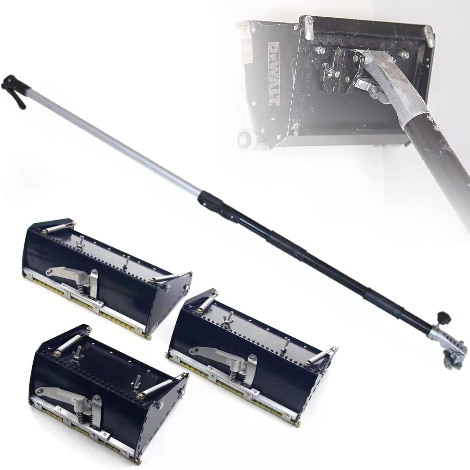 Drywall Taping Flastering Smoothing Tool,Professional 8/10/12 Inch Drywall Flat Finishing Box, Drywall Knife Tools,Mud Drywall Skimming Blade,with 41''- 65'' Adjustable Handle,32cm/12in