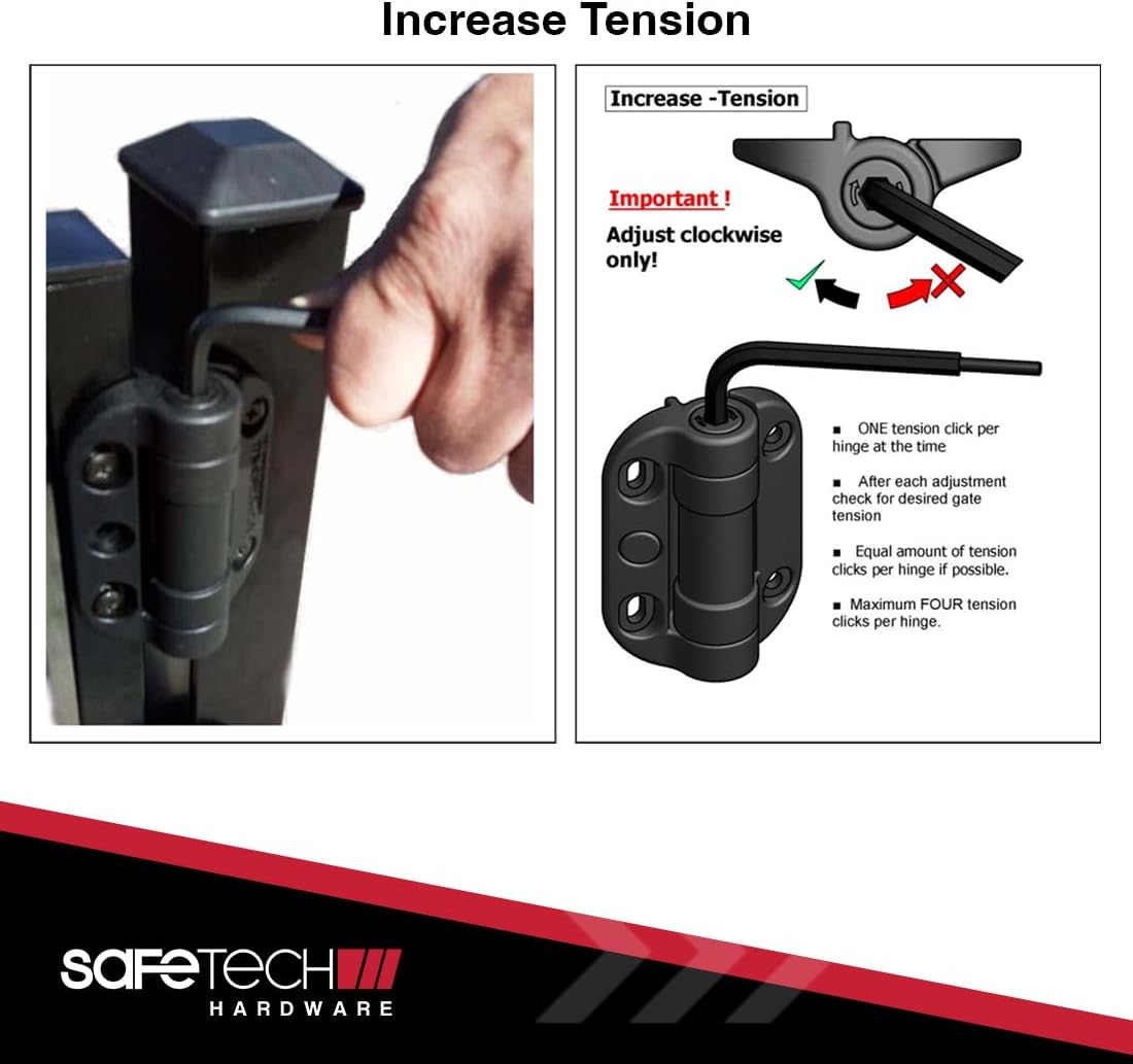 2 Side Gravity Gate Latch W/TopKlik Self Closing Hinge W/Gate Handle Bundle
