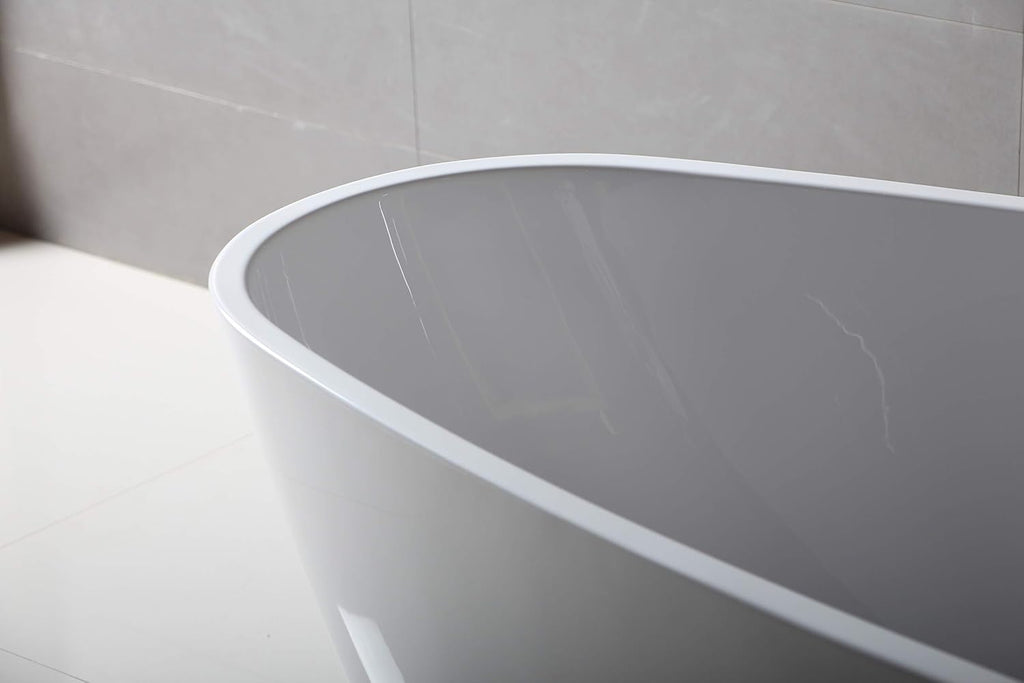 Fine Fixtures Capsule Freestanding Bathtub White 55' With Drain Included