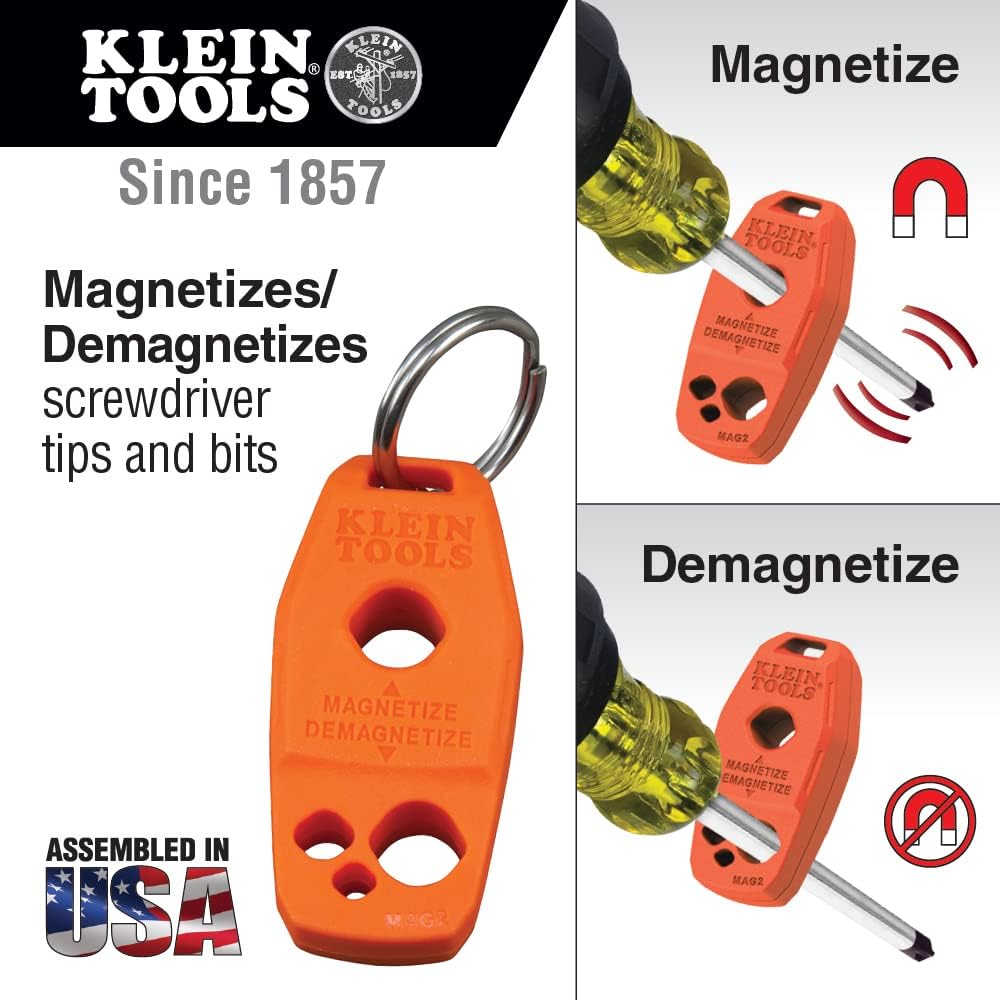 Klein Tools 80019 Tool Set, Multi-Bit Screwdriver and Nut Driver Tool Kit & 85146 Screwdriver Set with Magnetizer/Demagnetizer for Magnetic Tips 3 Slotted