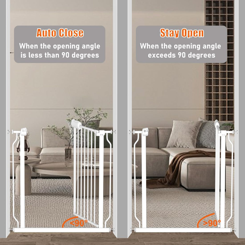 Fairy Baby Extra Wide Baby Gates 71.7-76.3 Inch, Auto Close Child Safety Gates for Stairs Banister Doorways Hallway,Indoor Safety Child Gates for Kids or Pets