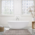 Giotto 67' Solid Surface Freestanding Oval Soaking Bathtub in Matte White
