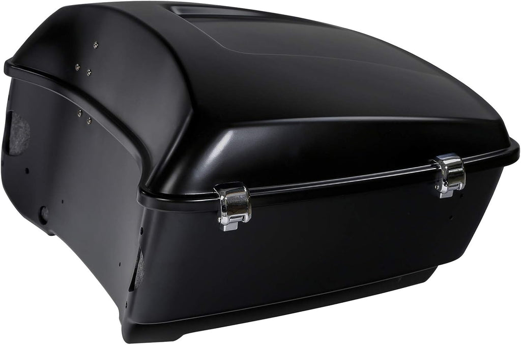 TCMT Black Denim 13.7' King Trunk W/Latch Key with Speaker Cut Outs Fit For Harley Trunk Touring CVO Road King Road Glide Street Glide Electra Glide Ultra Limited 2014-2025