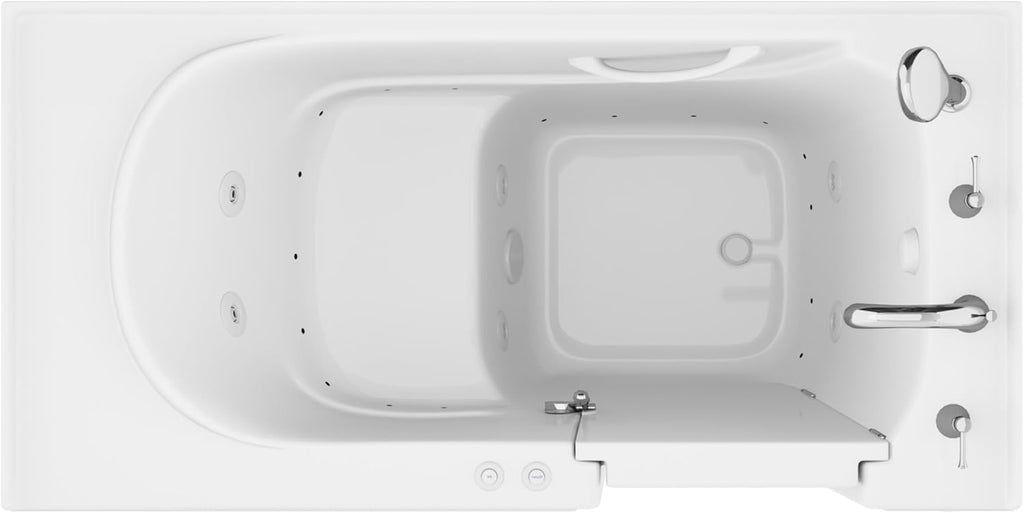 Avano B3060RD Architect Series 60' Gel Coated Air/Whirlpool Bathtub for Alcove Installations with Right Drain, Roman Tub Faucet and Handshower - White