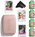 Fujifilm INSTAX Mini Link 3 Smartphone Printer with INSTAX Mini Instant Film and Sunshine Microfiber Cleaning Cloth... (4 Twin Pack (80 Sheets), Rose Pink)