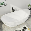 67' Lucite Acrylic Freestanding Bathtub, Double Slipper Shape Contemporary Soaking Tub with Toe-tap Chrome Drain, Slotted Overflow, cUPC Certified, Glossy White