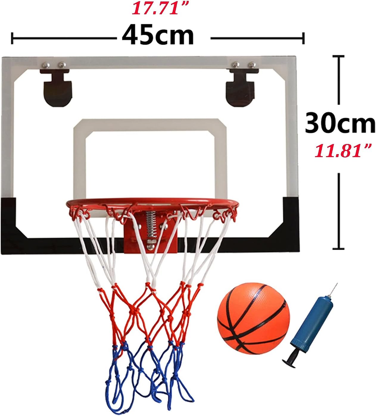 Basketball Rim Wall-Mounted Mini Basketball Hoop, Children's Indoor Sports Equipment On The Wall On The Door, 45x30cm