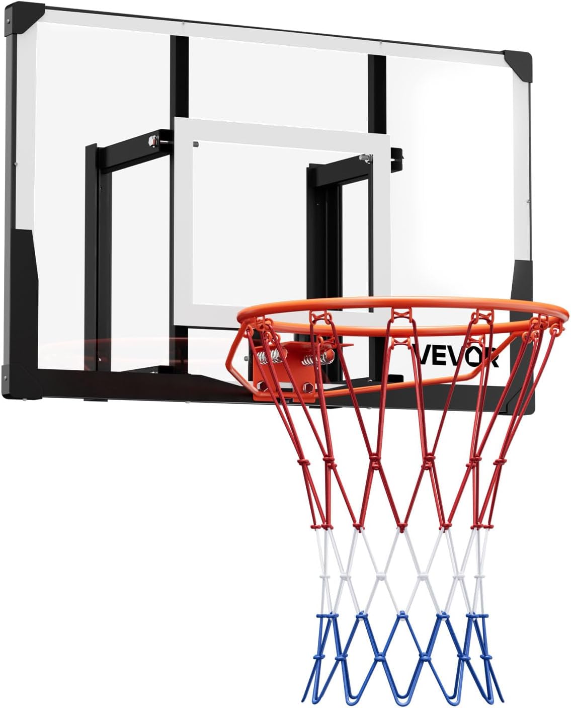 VEVOR Basketball Hoop, 44 54 Inchs PC Backboard Wall Mounted, Basketball Portable Hoop & Goal, Indoor & Outdoor with Hand-Crank Adjustment, Classic Basketball Court, Teens, Adults, Schools, Parks