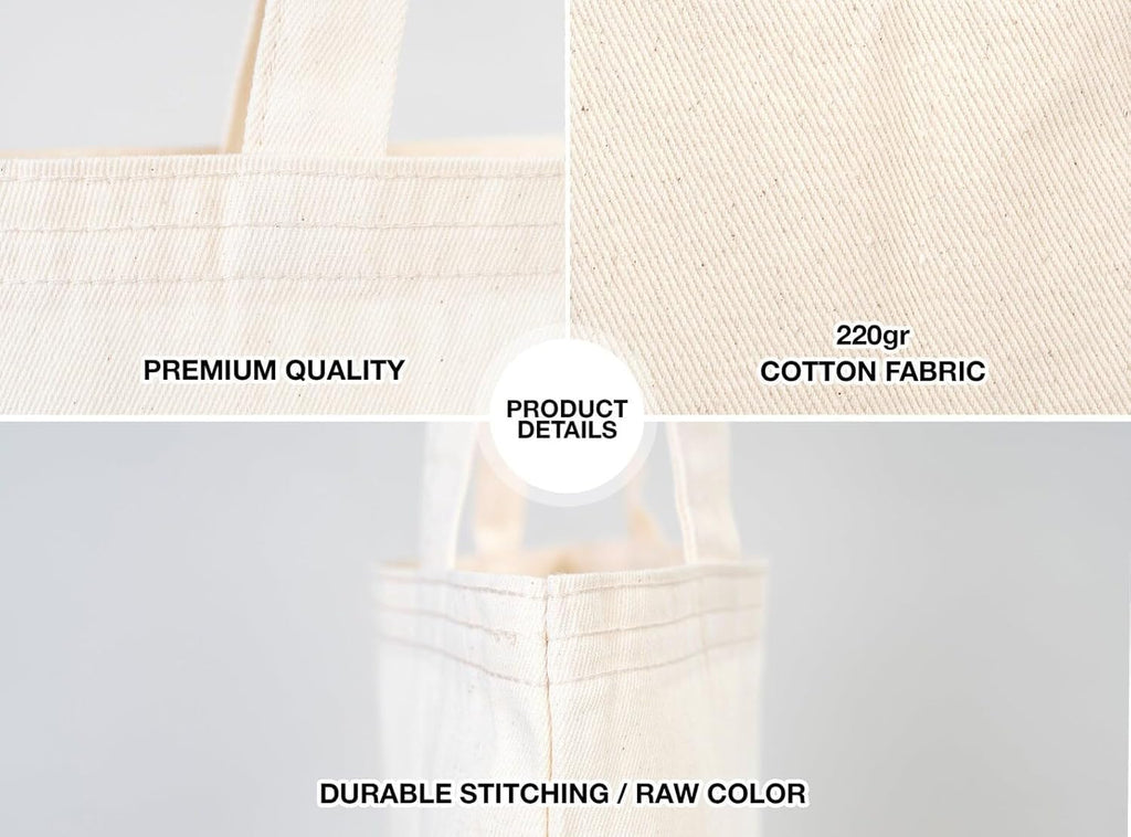 Pack of 10/50/100 Custom Canvas Tote Bags with Logo – Reusable Bags for Business Branding Events