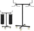 Movable Sports Net Storage Rack with Lockable Wheels, Heavy-Duty Holder for Volleyball, Tennis, Pickleball, Badminton Nets, Space-Saving Support Rack with Swivel Handle & Dust Covers